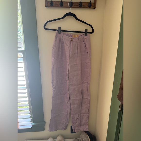 VRG GRL Keeping Cool Linen Pants // Lilac - Picture 2 of 4